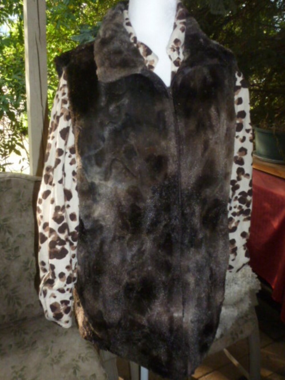 Vintage Andrea Faye Faux Fur Vest XL